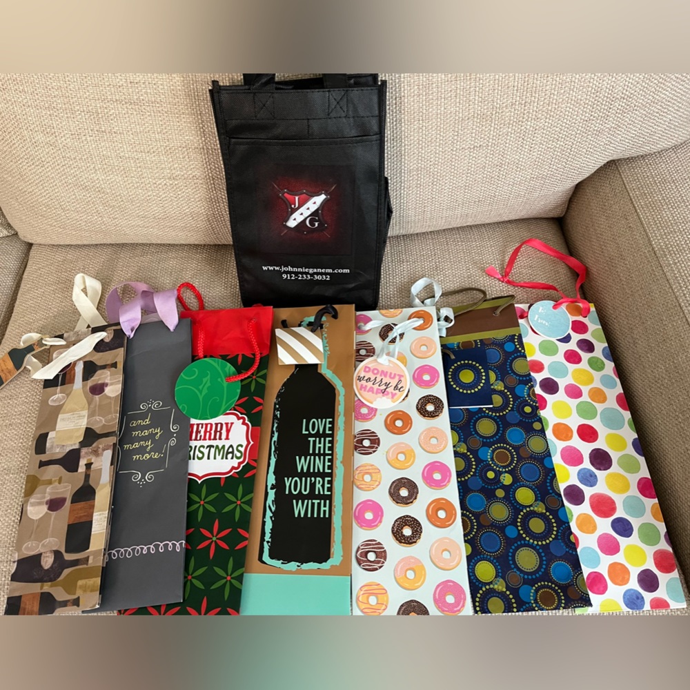 7 Wine Gift Bags/ cloth wine tote